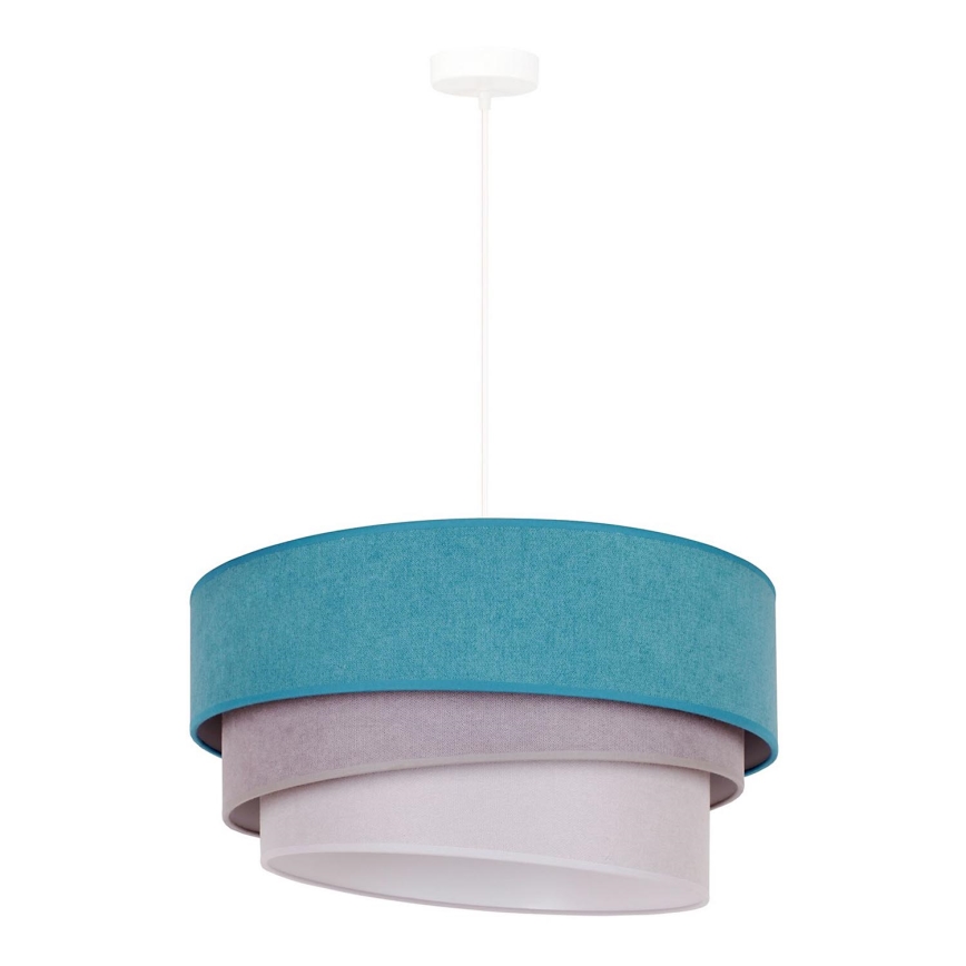 Duolla - Lestenec na vrvici TRIO 1xE27/15W/230V pr. 45 cm turkizna/siva/bela
