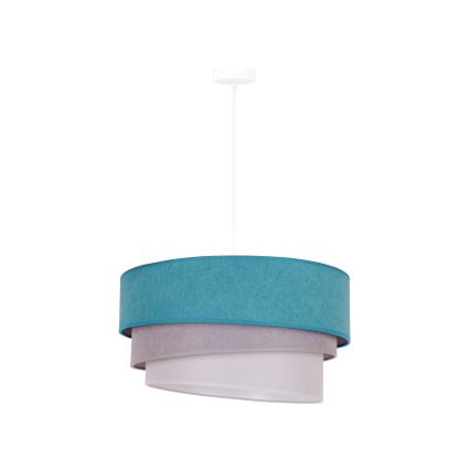 Duolla - Lestenec na vrvici TRIO 1xE27/15W/230V pr. 45 cm turkizna/siva/bela