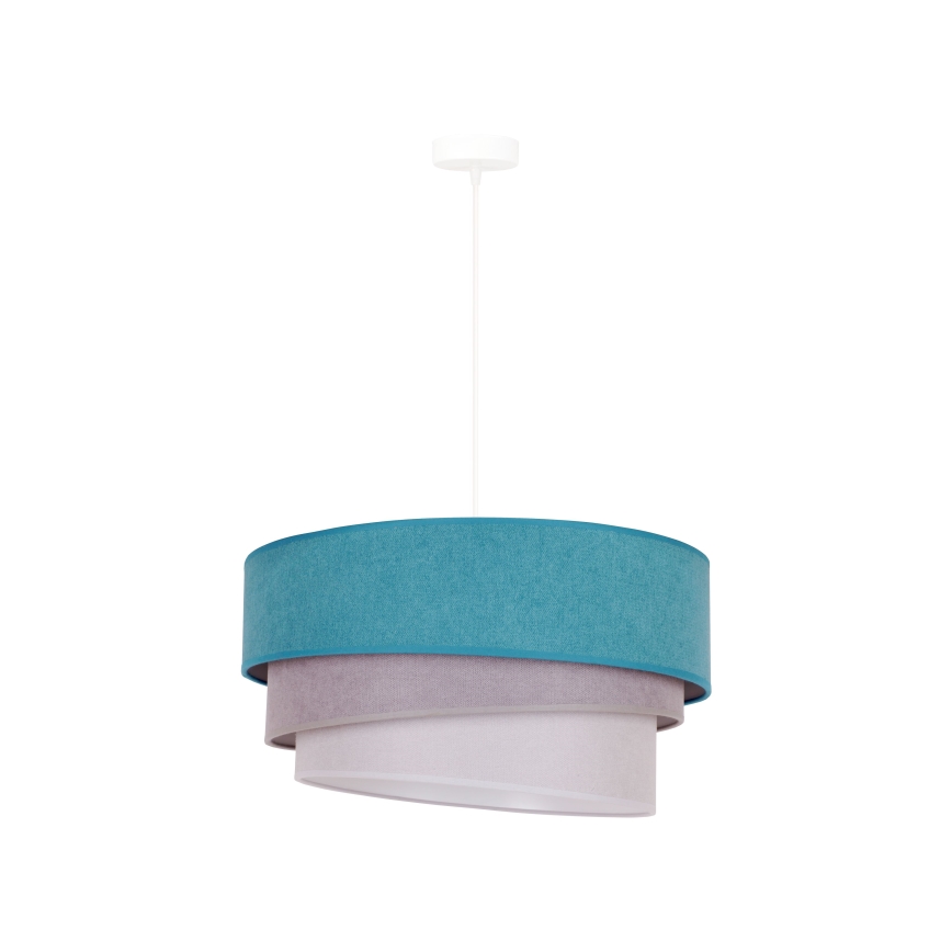 Duolla - Lestenec na vrvici TRIO 1xE27/15W/230V pr. 45 cm turkizna/siva/bela