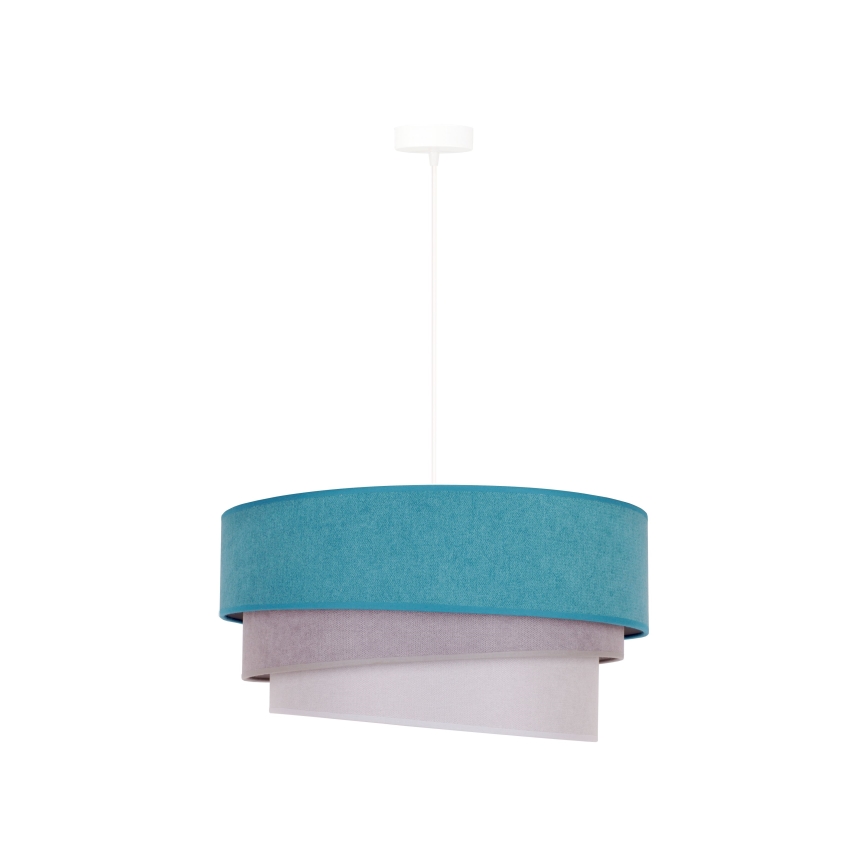 Duolla - Lestenec na vrvici TRIO 1xE27/15W/230V pr. 45 cm turkizna/siva/bela