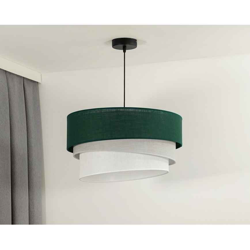 Duolla - Lestenec na vrvici TRIO 1xE27/15W/230V pr. 45 cm zelena/siva/bela