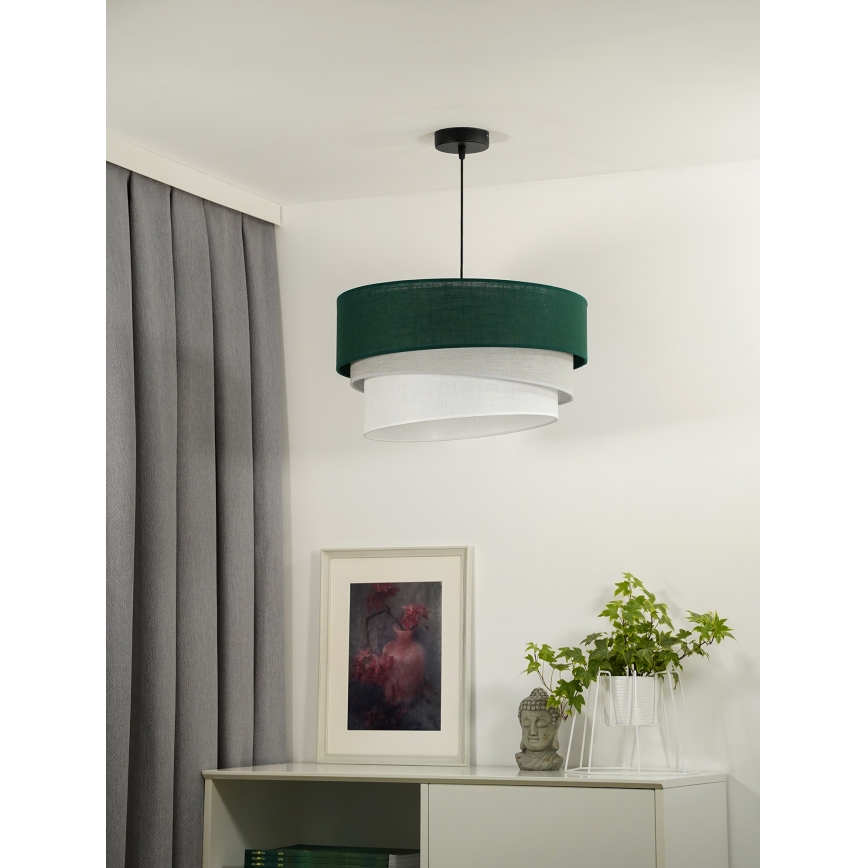 Duolla - Lestenec na vrvici TRIO 1xE27/15W/230V pr. 45 cm zelena/siva/bela