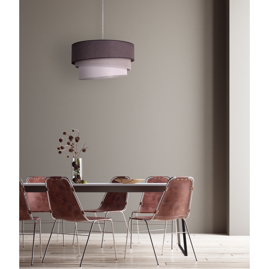 Duolla - Lestenec na vrvici TRIO 1xE27/40W/230V pr. 45 cm antracit/siva/bela