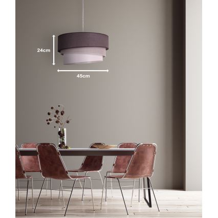 Duolla - Lestenec na vrvici TRIO 1xE27/40W/230V pr. 45 cm antracit/siva/bela