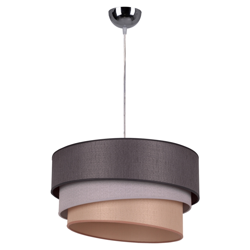 Duolla - Lestenec na vrvici TRIO 1xE27/40W/230V pr. 45 cm antracit/siva/rjava