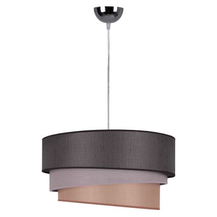 Duolla - Lestenec na vrvici TRIO 1xE27/40W/230V pr. 45 cm antracit/siva/rjava