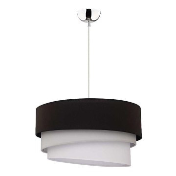 Duolla - Lestenec na vrvici TRIO 1xE27/40W/230V pr. 45 cm črna/siva/bela
