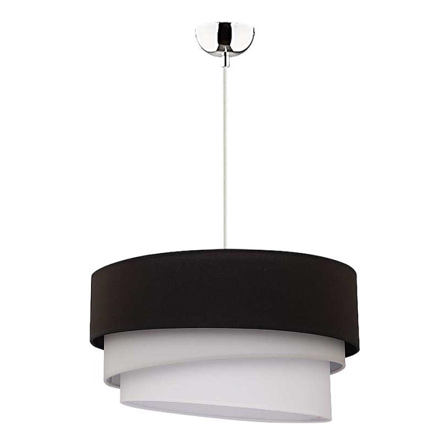 Duolla - Lestenec na vrvici TRIO 1xE27/40W/230V pr. 45 cm črna/siva/bela