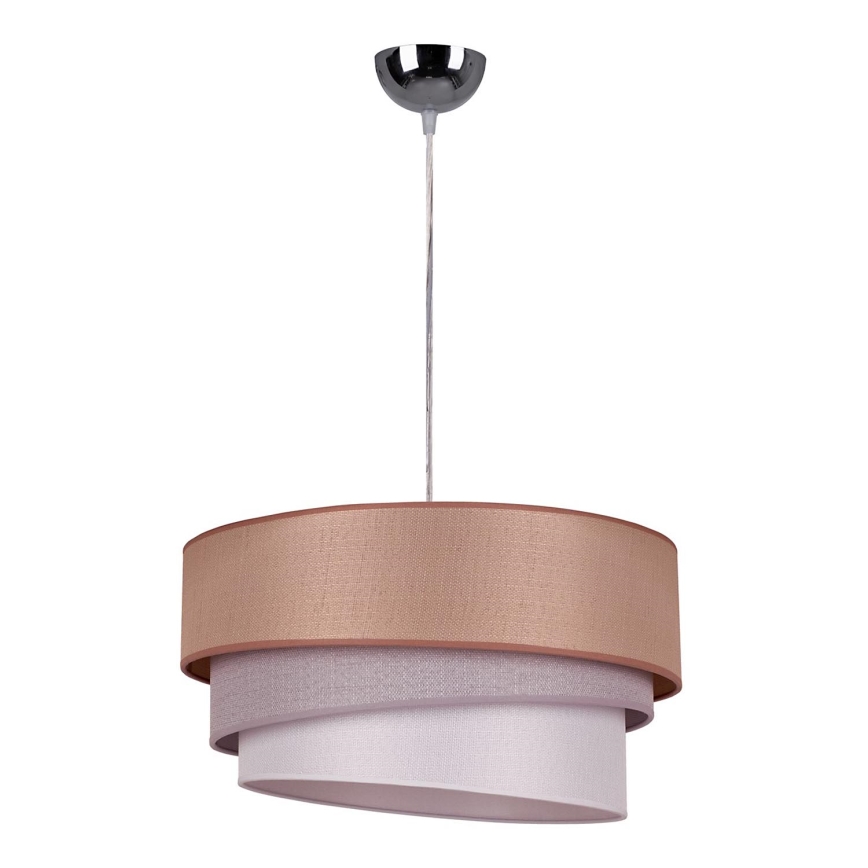 Duolla - Lestenec na vrvici TRIO 1xE27/40W/230V pr. 45 cm rjava/siva/srebrna