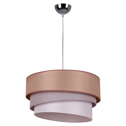 Duolla - Lestenec na vrvici TRIO 1xE27/40W/230V pr. 45 cm rjava/siva/srebrna