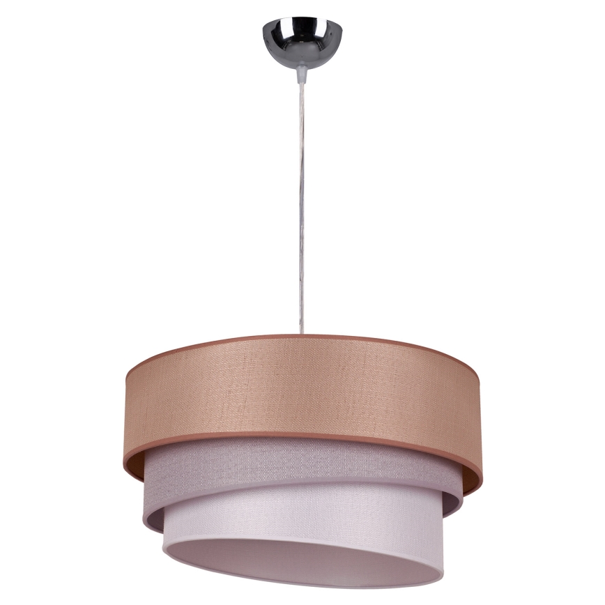 Duolla - Lestenec na vrvici TRIO 1xE27/40W/230V pr. 45 cm rjava/siva/srebrna
