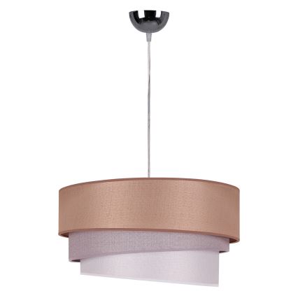 Duolla - Lestenec na vrvici TRIO 1xE27/40W/230V pr. 45 cm rjava/siva/srebrna