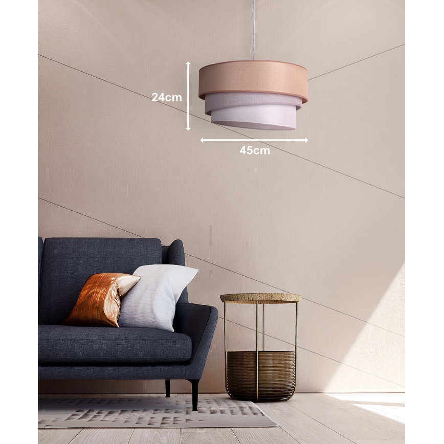 Duolla - Lestenec na vrvici TRIO 1xE27/40W/230V pr. 45 cm rjava/siva/srebrna