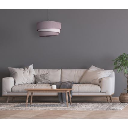 Duolla - Lestenec na vrvici TRIO 1xE27/40W/230V pr. 45 cm siva/bela