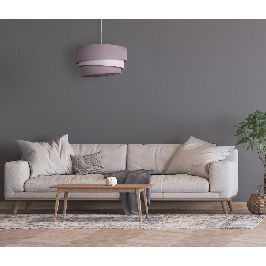 Duolla - Lestenec na vrvici TRIO 1xE27/40W/230V pr. 45 cm siva/bela