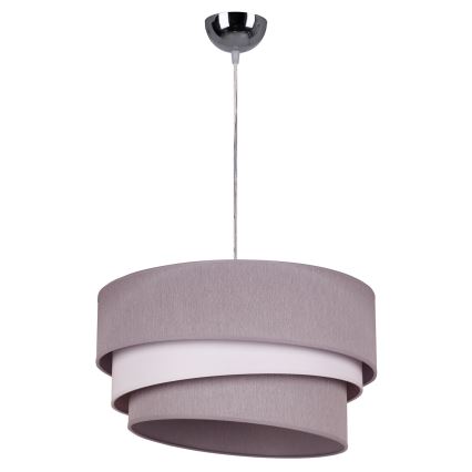 Duolla - Lestenec na vrvici TRIO 1xE27/40W/230V pr. 45 cm siva/bela