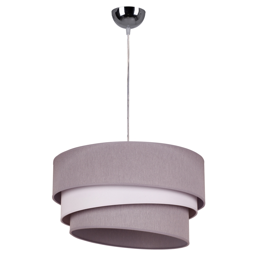 Duolla - Lestenec na vrvici TRIO 1xE27/40W/230V pr. 45 cm siva/bela