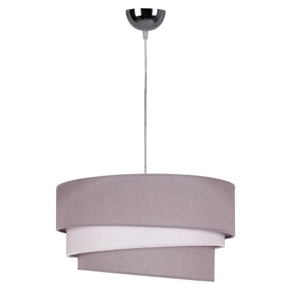 Duolla - Lestenec na vrvici TRIO 1xE27/40W/230V pr. 45 cm siva/bela