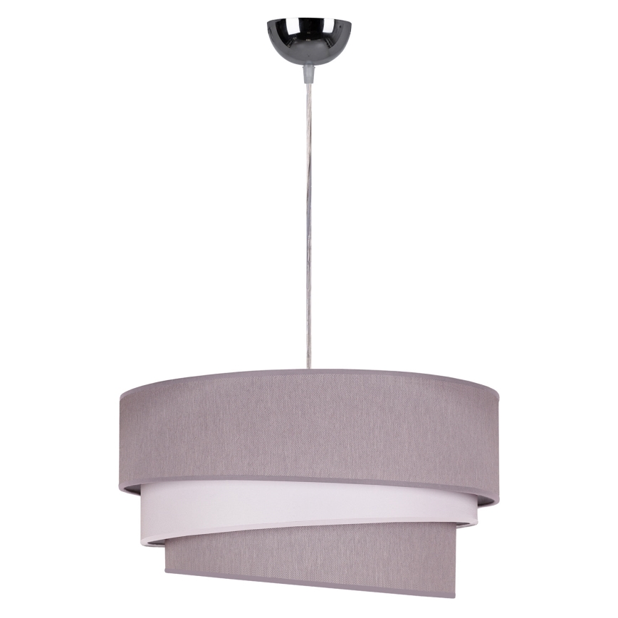 Duolla - Lestenec na vrvici TRIO 1xE27/40W/230V pr. 45 cm siva/bela