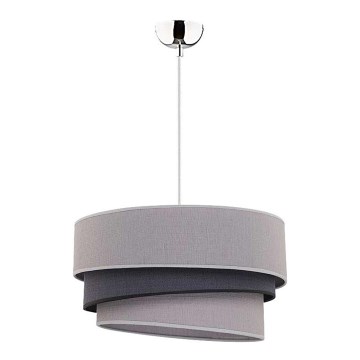Duolla - Lestenec na vrvici TRIO 1xE27/40W/230V pr. 45 cm siva/črna