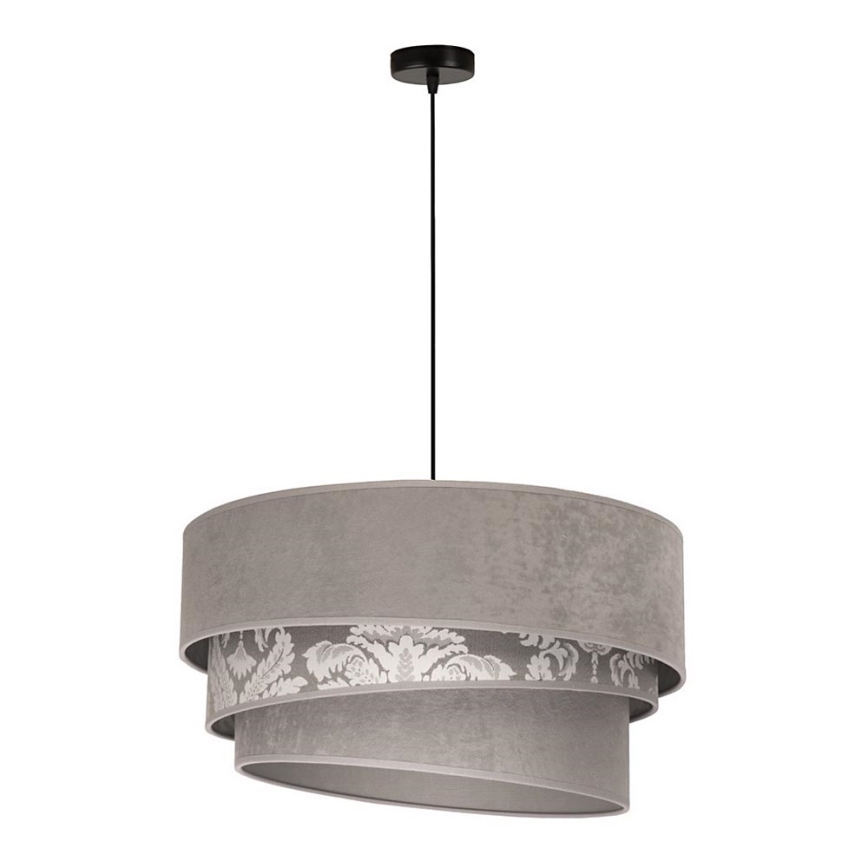 Duolla - Lestenec na vrvici TRIO 1xE27/40W/230V pr. 45 cm siva