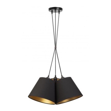 Duolla - Lestenec na vrvici TWIGGY 3xE27/40W/230V pr. 45 cm črna