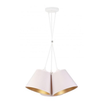 Duolla - Lestenec na vrvici TWIGGY 3xE27/40W/230V pr. 60 cm bela