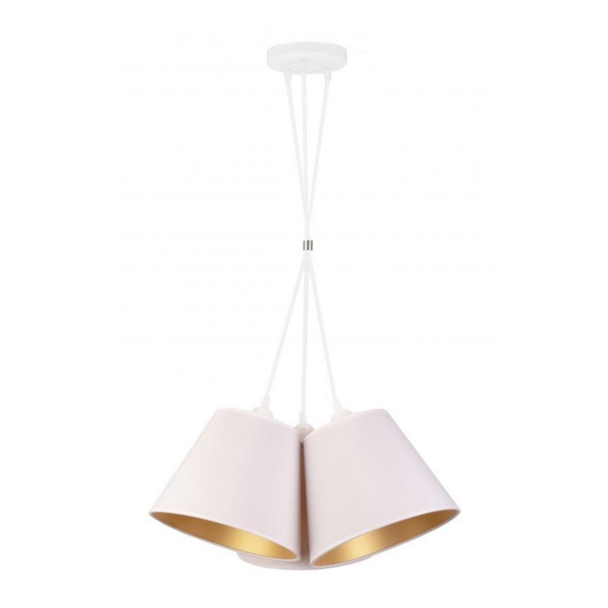 Duolla - Lestenec na vrvici TWIGGY 3xE27/40W/230V pr. 60 cm bela