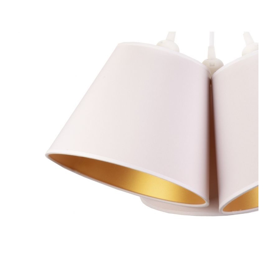 Duolla - Lestenec na vrvici TWIGGY 3xE27/40W/230V pr. 60 cm bela