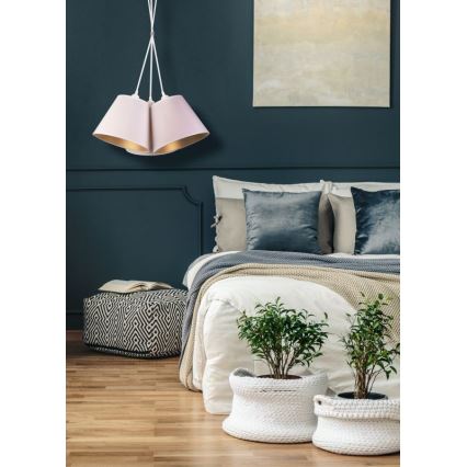 Duolla - Lestenec na vrvici TWIGGY 3xE27/40W/230V pr. 60 cm bela