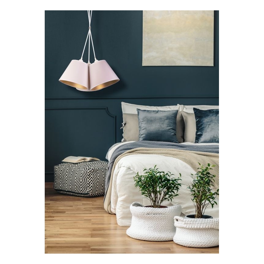Duolla - Lestenec na vrvici TWIGGY 3xE27/40W/230V pr. 60 cm bela