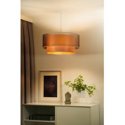 Duolla - Lestenec na vrvici WOOD BOHO 1xE27/15W/230V pr. 45 cm baker/bež