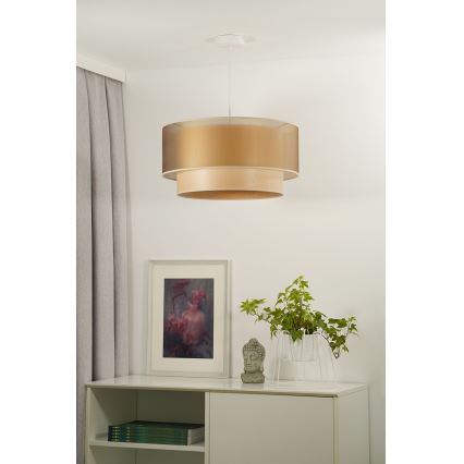 Duolla - Lestenec na vrvici WOOD BOHO 1xE27/15W/230V pr. 45 cm baker/bež