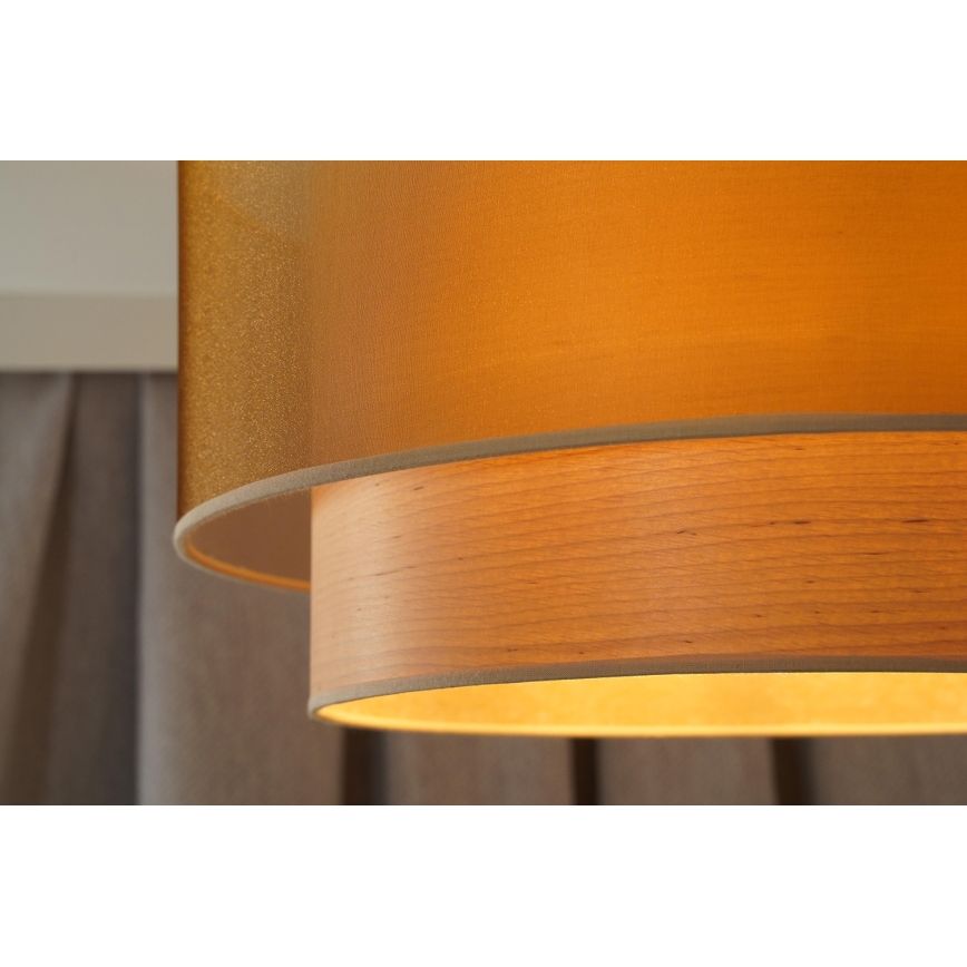 Duolla - Lestenec na vrvici WOOD BOHO 1xE27/15W/230V pr. 45 cm baker/bež