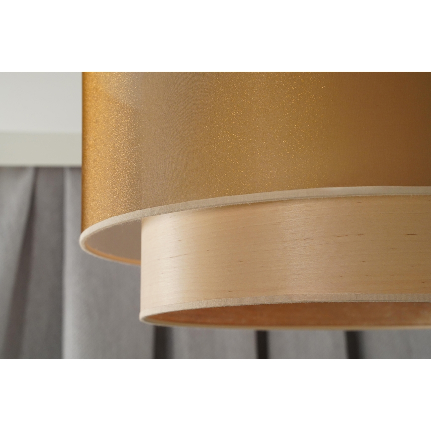 Duolla - Lestenec na vrvici WOOD BOHO 1xE27/15W/230V pr. 45 cm baker/bež