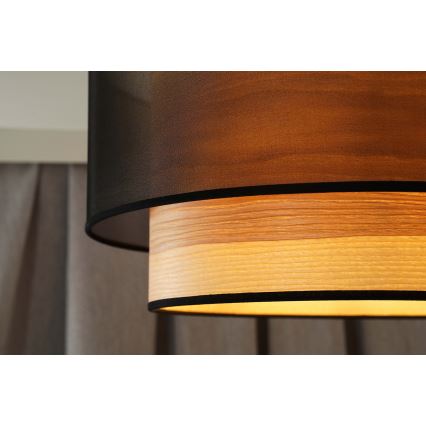 Duolla - Lestenec na vrvici WOOD BOHO 1xE27/15W/230V pr. 45 cm črna/bež