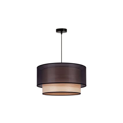 Duolla - Lestenec na vrvici WOOD BOHO 1xE27/15W/230V pr. 45 cm črna/bež