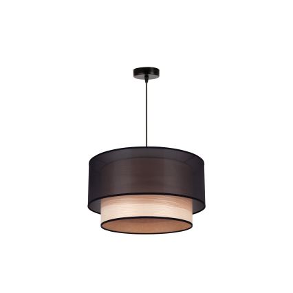 Duolla - Lestenec na vrvici WOOD BOHO 1xE27/15W/230V pr. 45 cm črna/bež