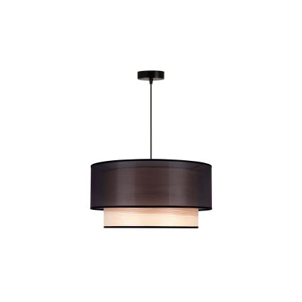 Duolla - Lestenec na vrvici WOOD BOHO 1xE27/15W/230V pr. 45 cm črna/bež