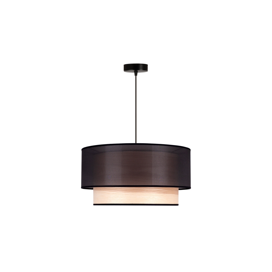 Duolla - Lestenec na vrvici WOOD BOHO 1xE27/15W/230V pr. 45 cm črna/bež