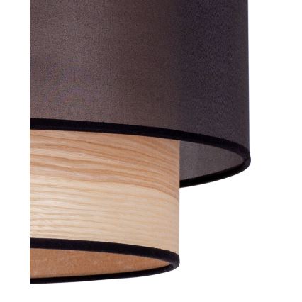 Duolla - Lestenec na vrvici WOOD BOHO 1xE27/15W/230V pr. 45 cm črna/bež