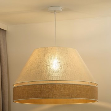 Duolla - Lestenec na vrvici YUTE AVIGNON 1xE27/15W/230V pr. 60 cm krem barva/bež