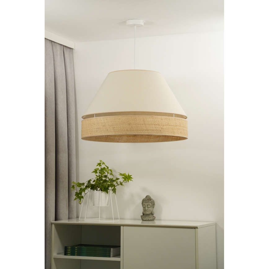 Duolla - Lestenec na vrvici YUTE AVIGNON 1xE27/15W/230V pr. 60 cm krem barva/bež