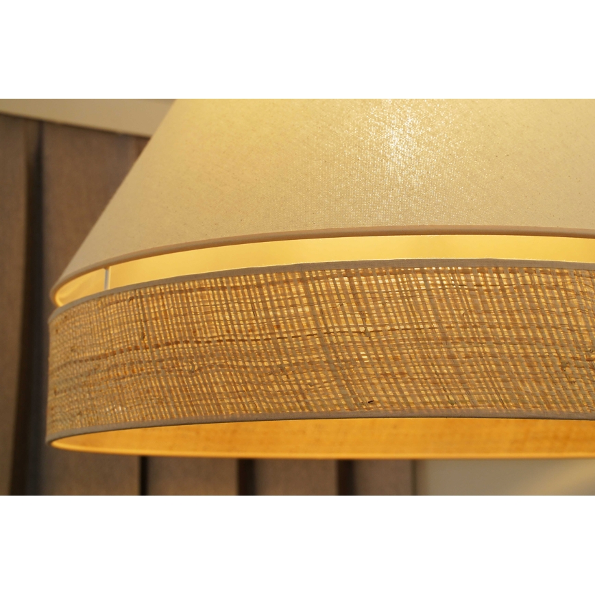 Duolla - Lestenec na vrvici YUTE AVIGNON 1xE27/15W/230V pr. 60 cm krem barva/bež