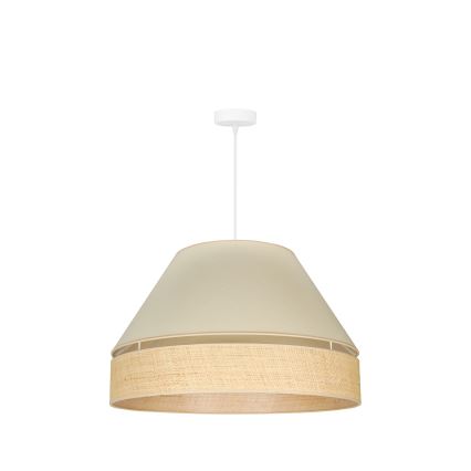 Duolla - Lestenec na vrvici YUTE AVIGNON 1xE27/15W/230V pr. 60 cm krem barva/bež