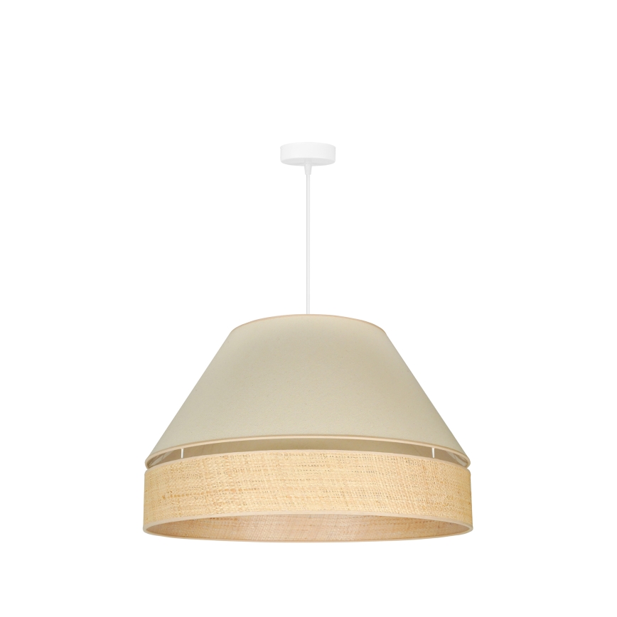 Duolla - Lestenec na vrvici YUTE AVIGNON 1xE27/15W/230V pr. 60 cm krem barva/bež