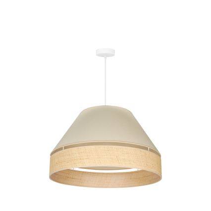 Duolla - Lestenec na vrvici YUTE AVIGNON 1xE27/15W/230V pr. 60 cm krem barva/bež