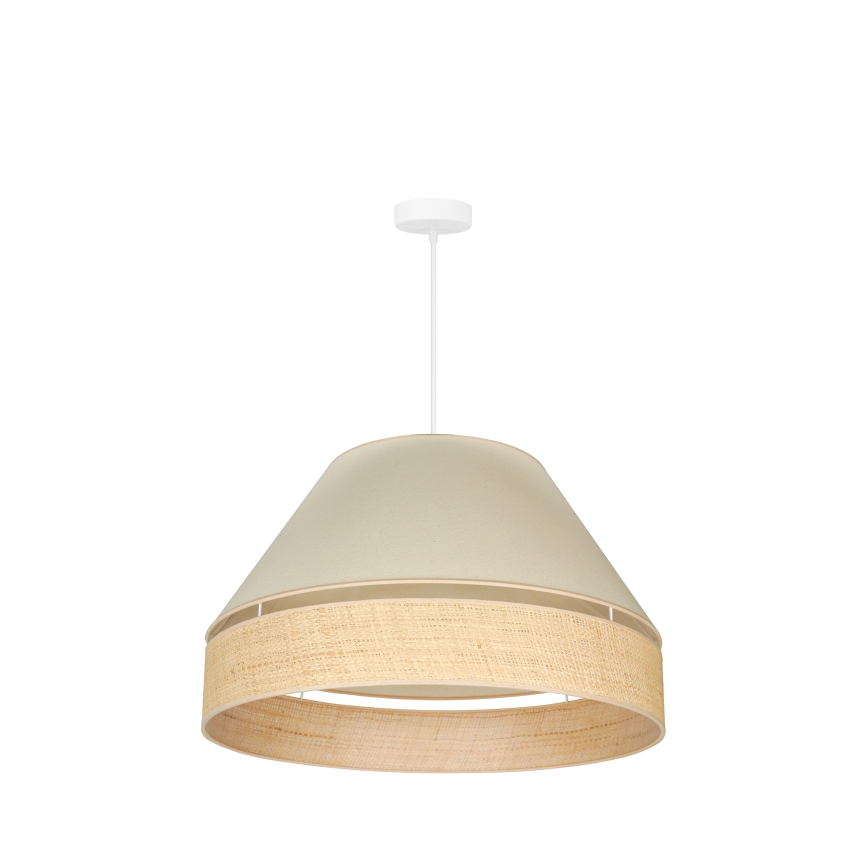 Duolla - Lestenec na vrvici YUTE AVIGNON 1xE27/15W/230V pr. 60 cm krem barva/bež