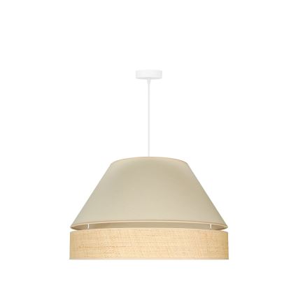 Duolla - Lestenec na vrvici YUTE AVIGNON 1xE27/15W/230V pr. 60 cm krem barva/bež