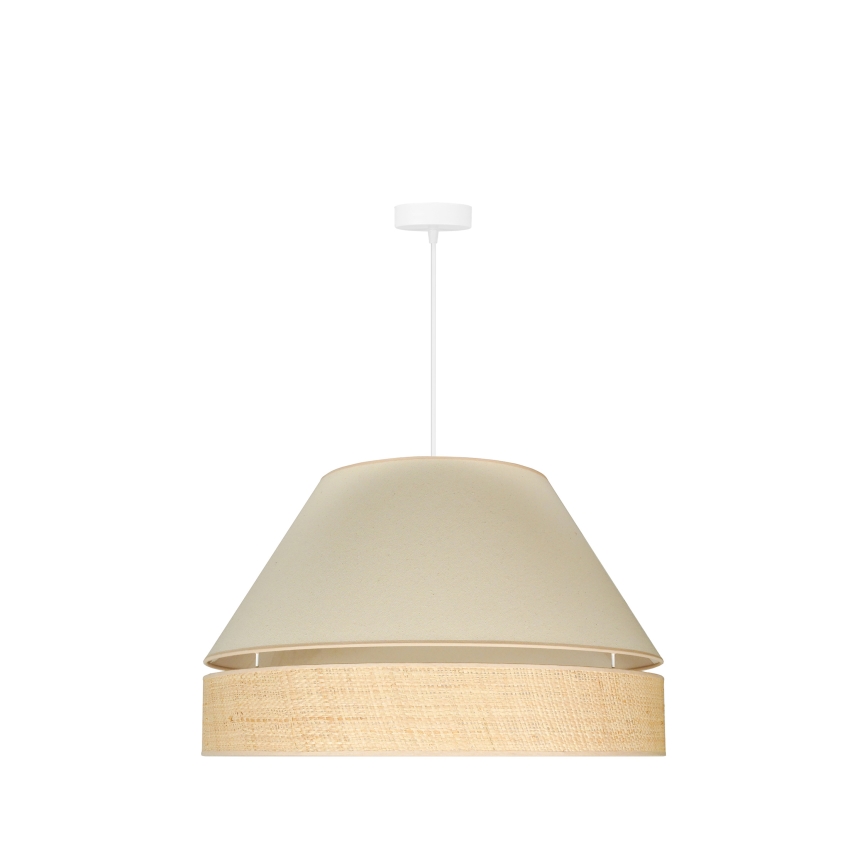 Duolla - Lestenec na vrvici YUTE AVIGNON 1xE27/15W/230V pr. 60 cm krem barva/bež